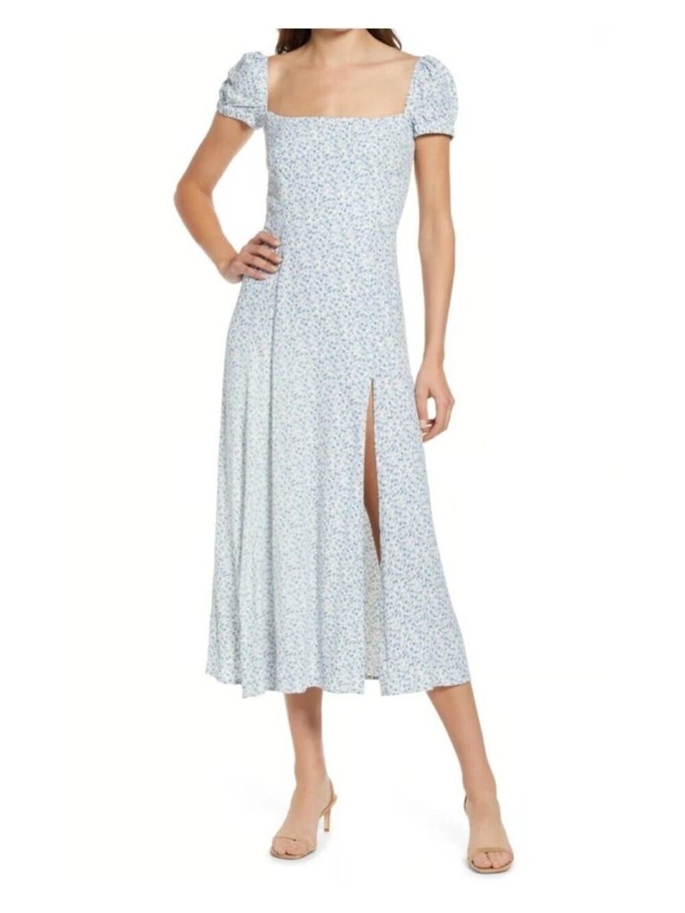 Reformation Sienne Floral Midi Dress | Size 2 | Smocked Bodice